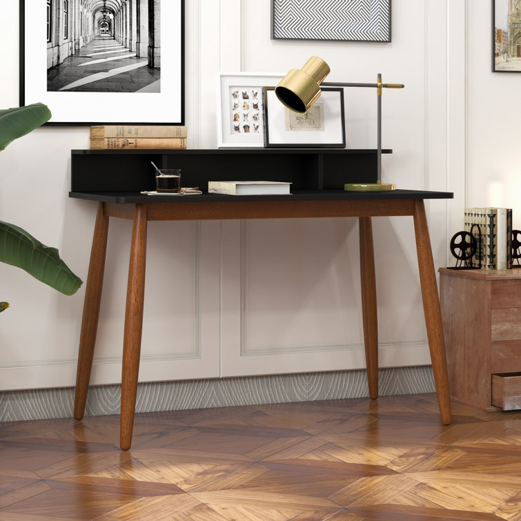 Retro Modern Wood Private Office Desk - Ambience Doré