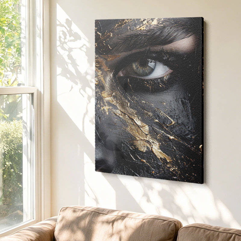  Modern Luxury Gold Eye Woman Canvas Art Gallery Wrapped - Living Room, 30*20 inch (75*50*2cm)