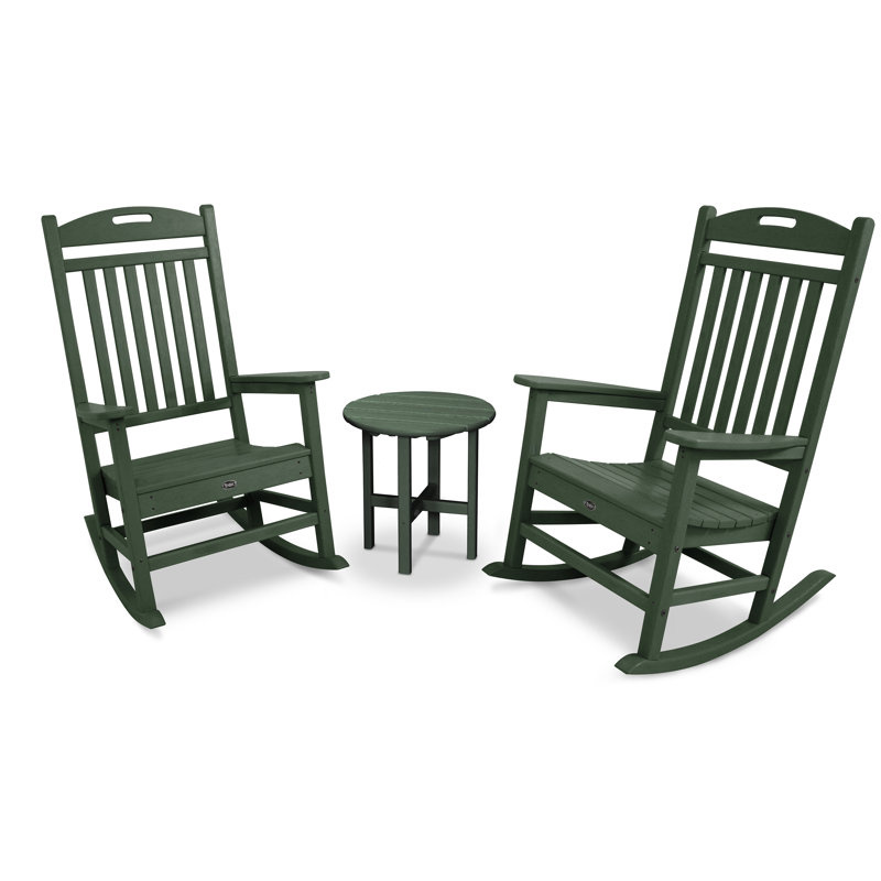 Ensemble 3 pièces POLYWOOD Yacht Club Rocker, Toit de forêt tropicale
