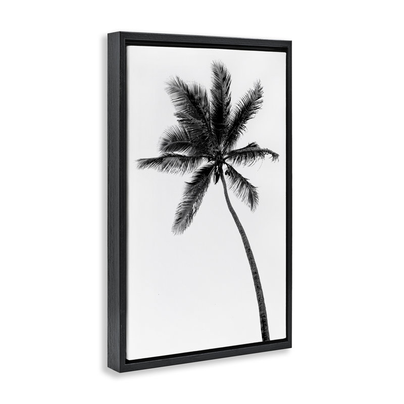 Cadre flottant Minimal Island Palm, design par Natalie Carpentieri, Cadre flottant noir de jais, H 25 po x l 17 po
