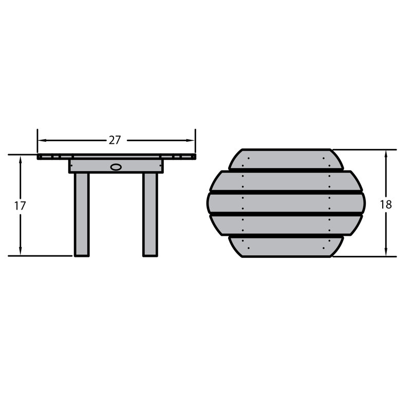 Table d'appoint en plastique Anette, Rouge Rustique