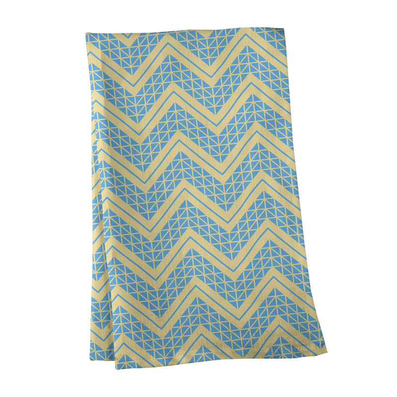 Stephenie Tea Towel Kitchen Towel, Teal/Yellow, Cotton Twill