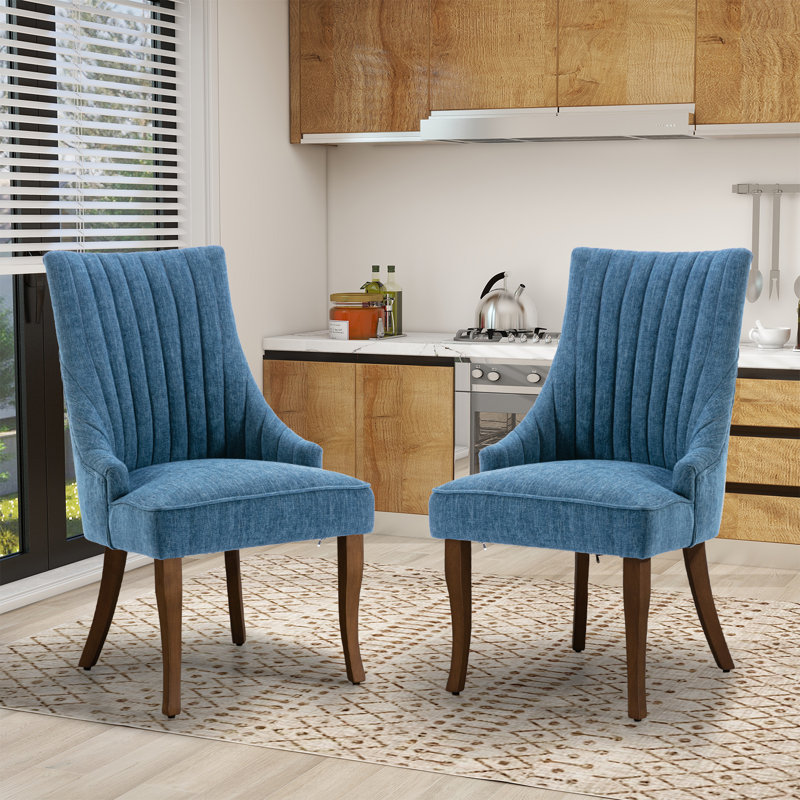 Crossland Dining Chairs, Upholstered Accent Parsons Diner Chair for Kitchen, Blue