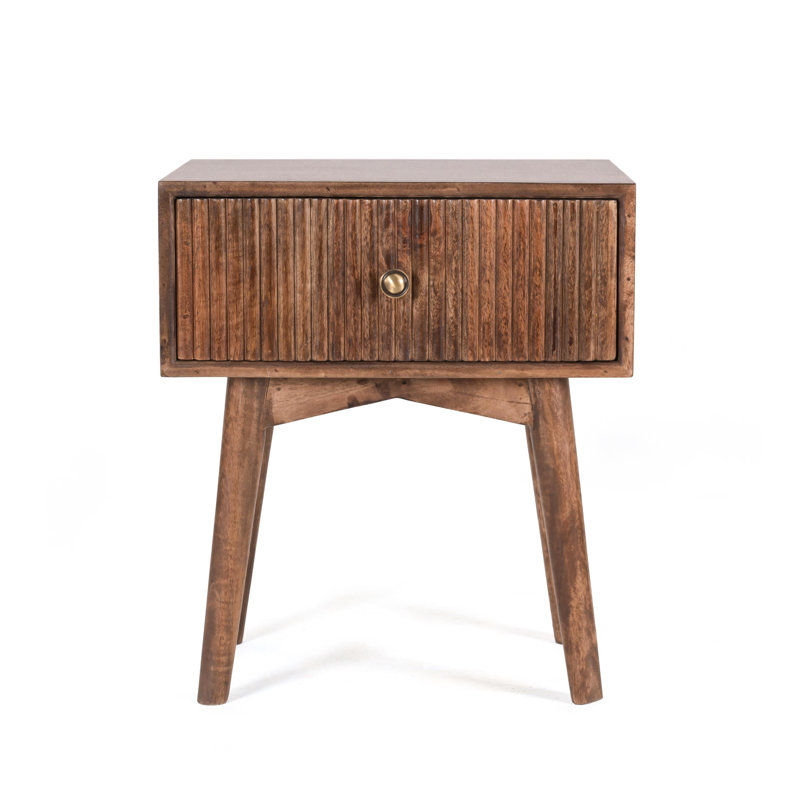 45 cm W Solid Wood Bedside Table