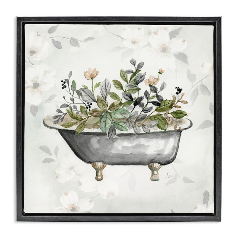 Art mural sur toile flottant à feuilles, Cadre flottant noir de jais, H 25 po x l 25 po