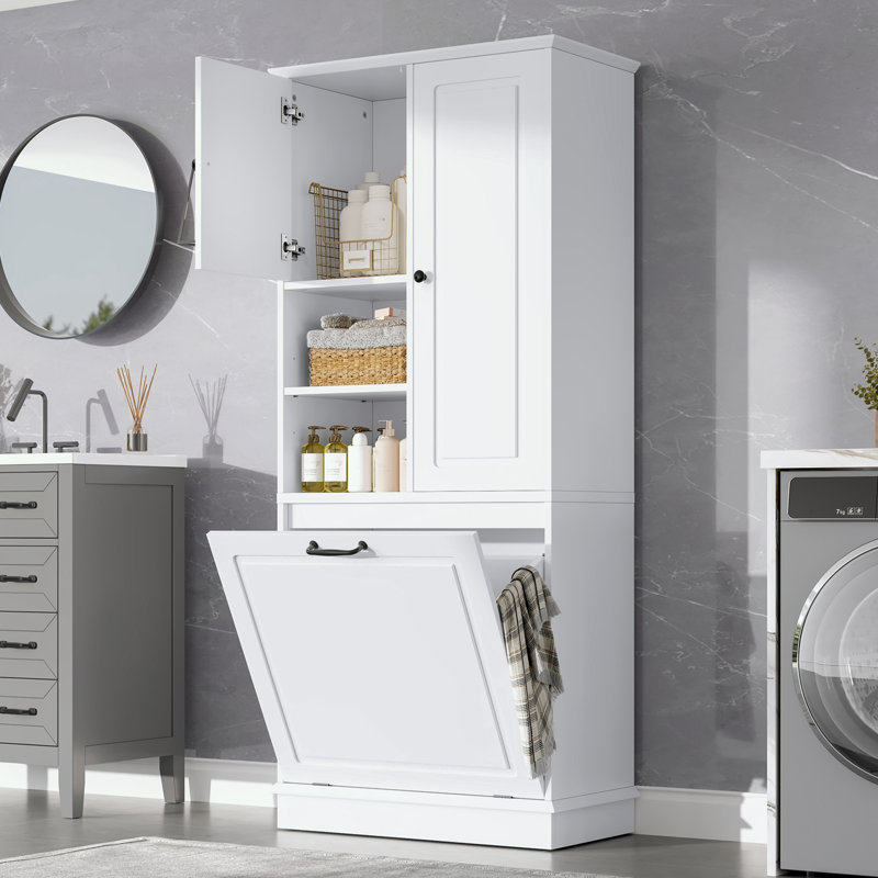 Grande armoire de rangement avec tablettes réglables, Blanc