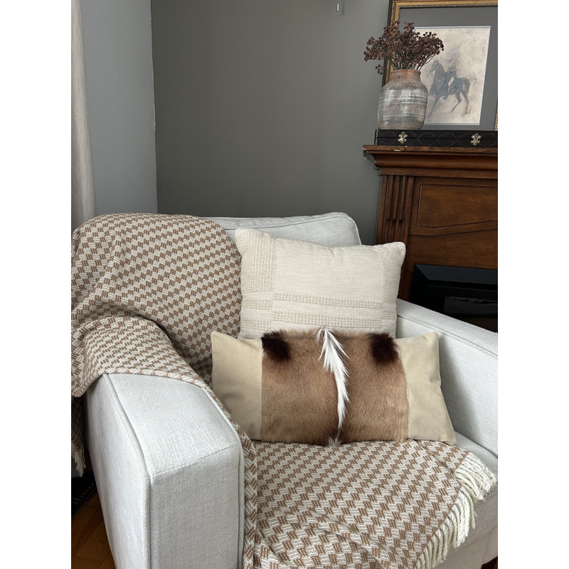 Springbok Leather/Suede Pillow Cover