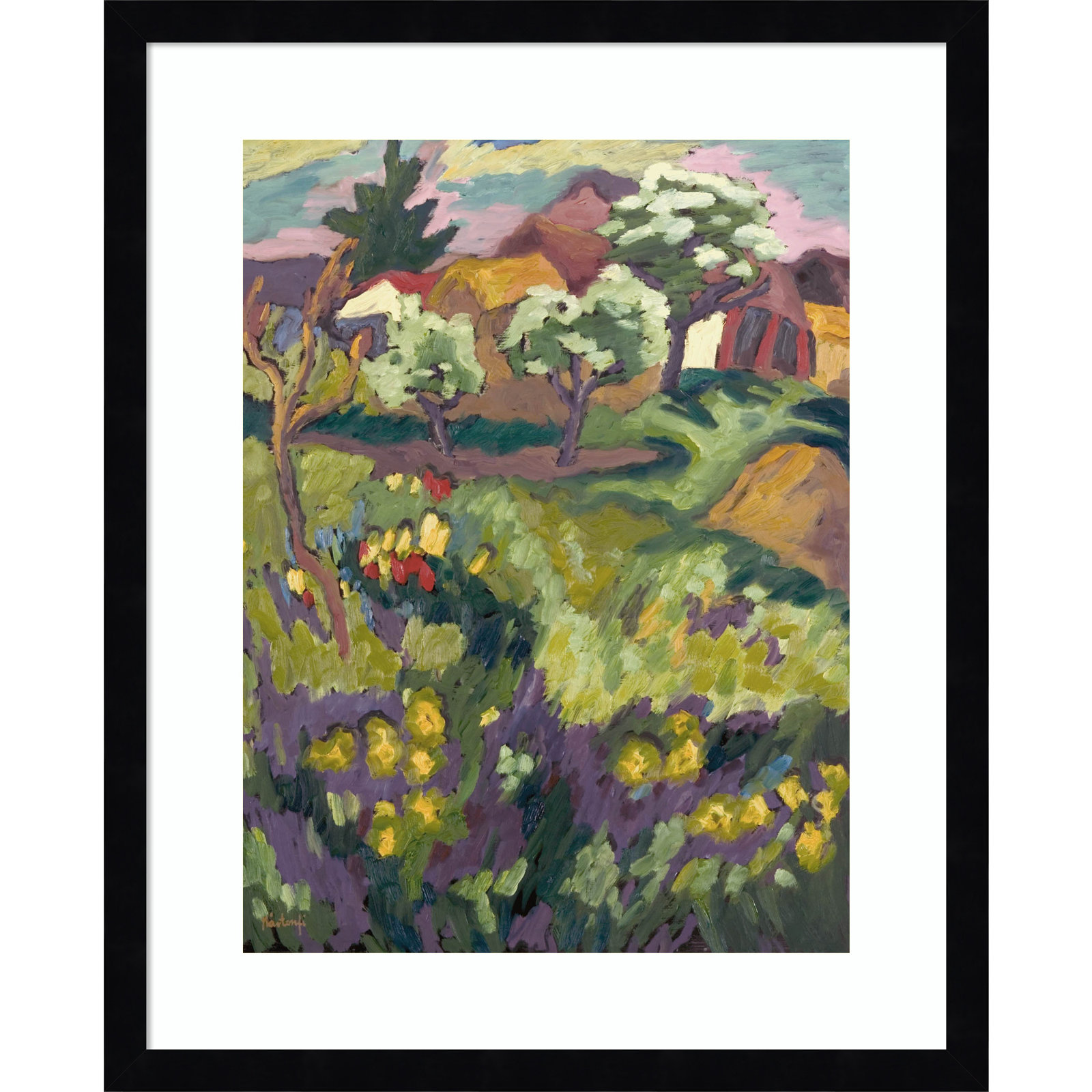 Fayra Garden Of My Childhood Framed On Paper by Fayra Print, Black, 21" H x 17" W x 1" D
