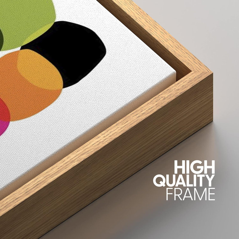 Vibrant Multicolor Abstract Canvas Print with Black Floater Frame