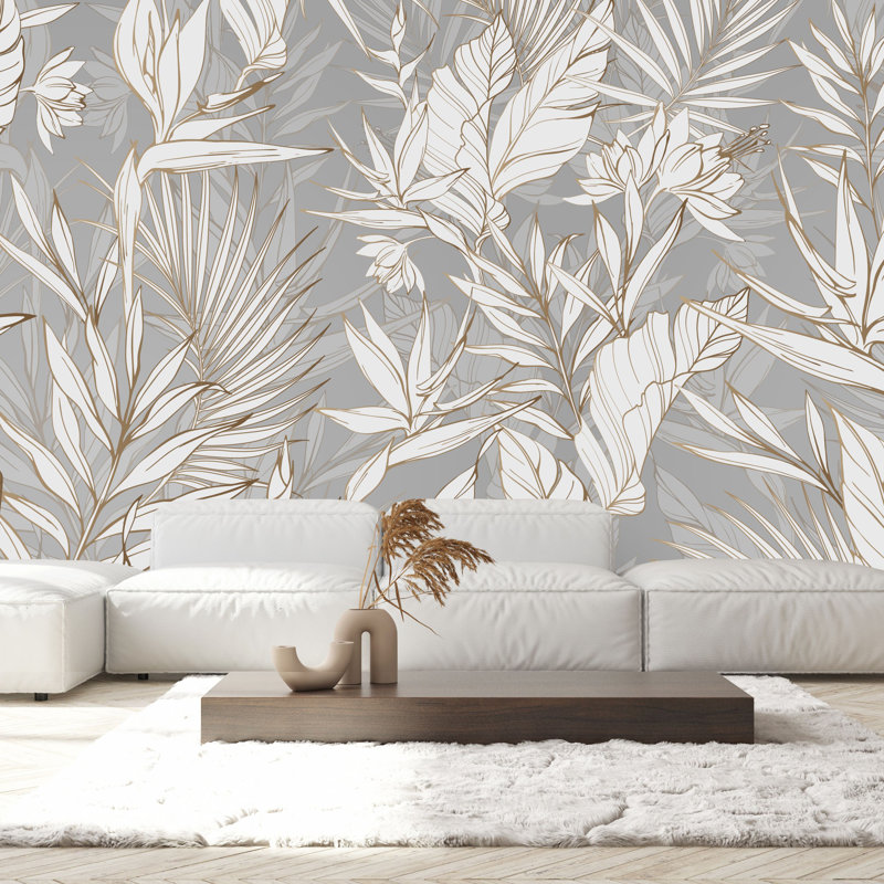 Kehrli Floral Wall Mural, 125" W x 10.42" L