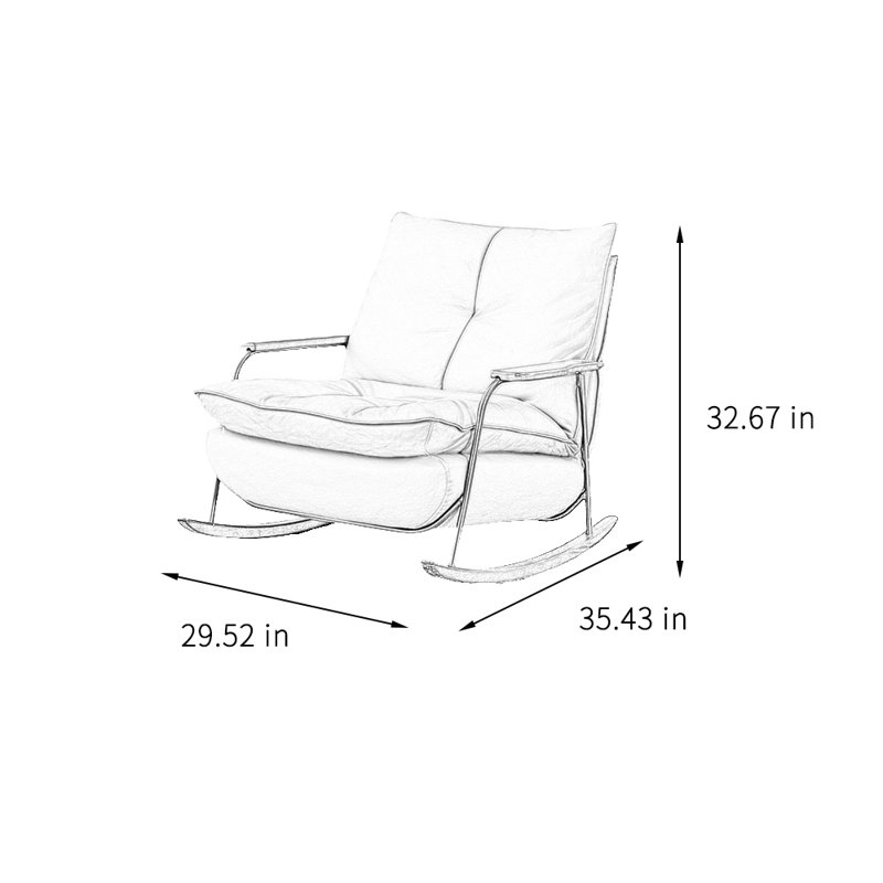 Chaise berçante élégante et décontractée, Noir