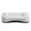 Canapé 93,31 po Minimalist Curved, 3 places, blanc, rembourré Boucle