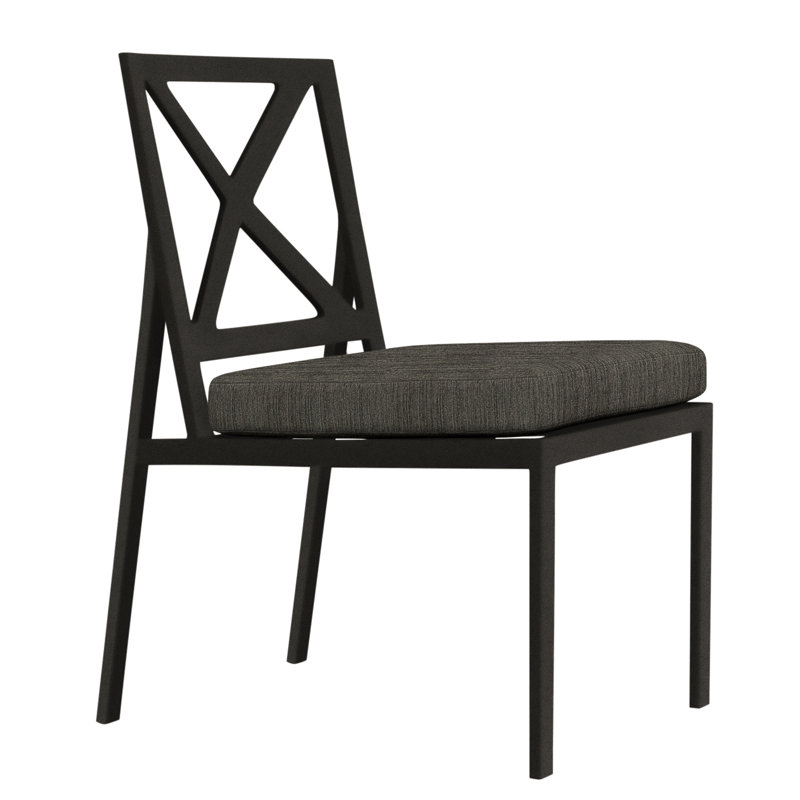 Marin Outdoor Dining Side Chair, Carbon Black, Flagship Stone Sunbrella®