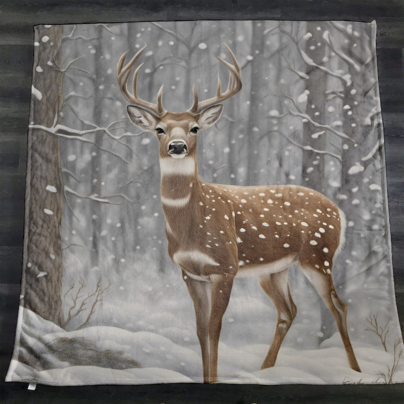 Jeté Richart, L 51 po x L 60 po, Imprimé animalier / abstrait, Gris / brun / blanc