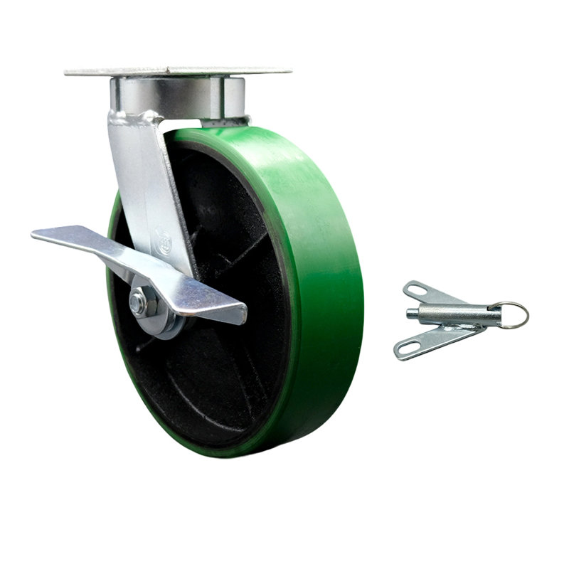 Kingpinless Poly on Steel Caster, Green