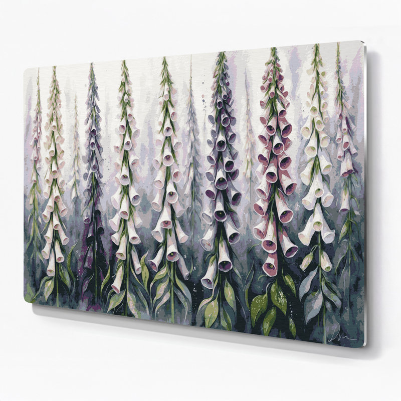 Art mural en métal Botanical Foxglove, H 11 po x l 14 po