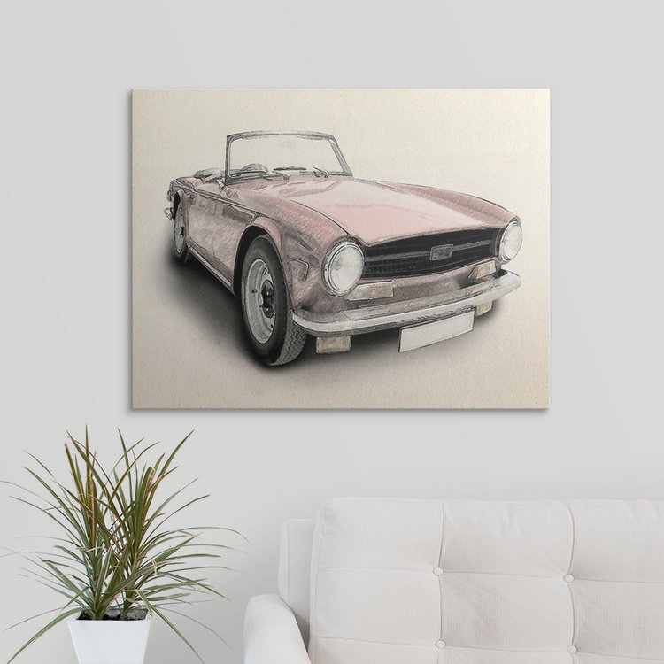«Triumph TR6» par Deschamps, impression, H 27 po x l 36 po x P 1,5 po, Toile