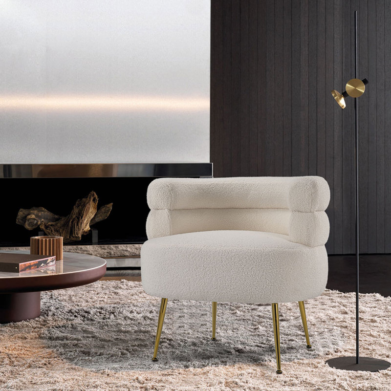 Upholstered Curved Upholstered Single Sofa Accent Chair