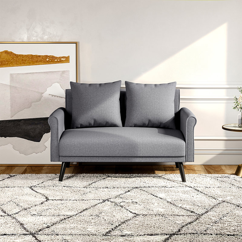 Fabric Reception Loveseat, Dark Blue