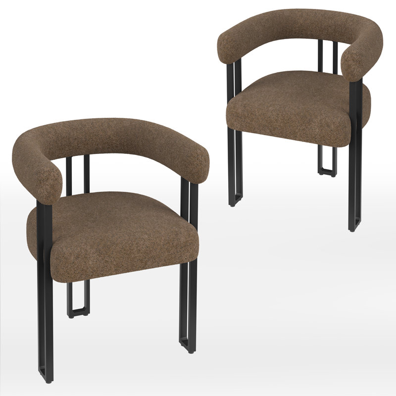 Chaises de salle à manger rembourrées Mahjabi, Café
