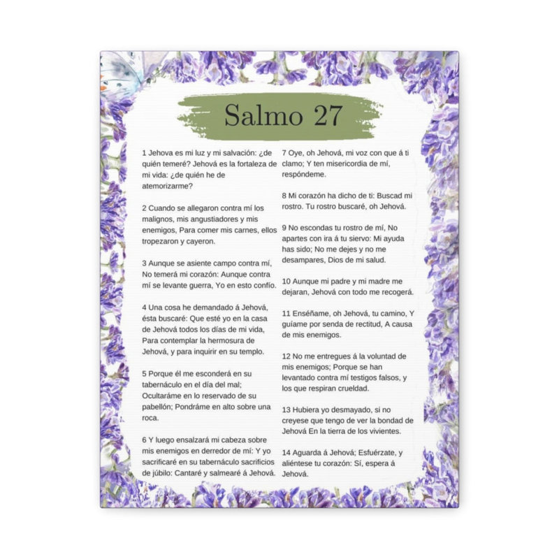 Art textuel sur toile tendue Salmo 27, H 16 po x l 12 po x P 1,25 po