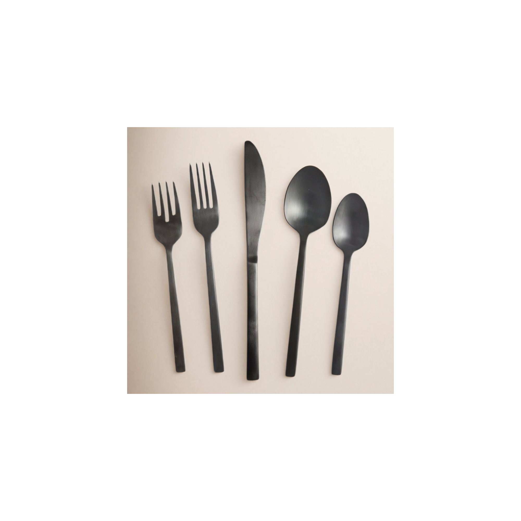 Fortessa Arezzo 18/10 Stainless Steel 20 Piece Flatware Set (Service for 4), Brushed Black