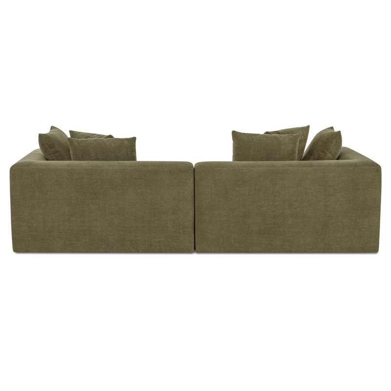 Davie Lounge Modular Sectional Olive, Green Polyester, 30.7" H x 104" W x 87" D