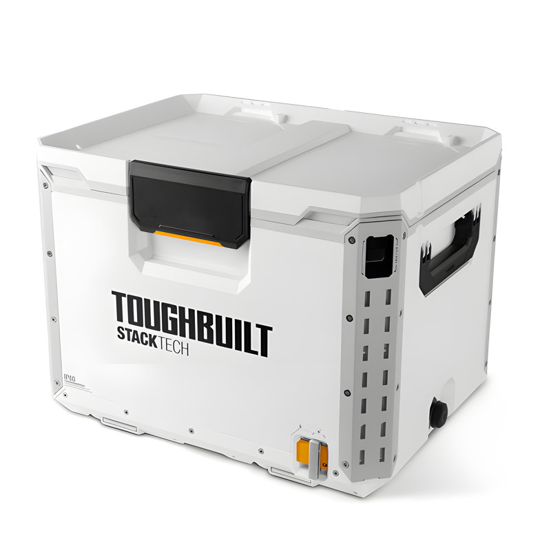 ToughBuilt StackTech XL Tool box Organizer with Lock and Removable Tray, White
