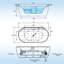 Baignoire autoportante en acrylique avec jets et bulles d'air - Baignoire profonde et chauffée - Conception ergonomique, massage professionnel, commande par ordinateur