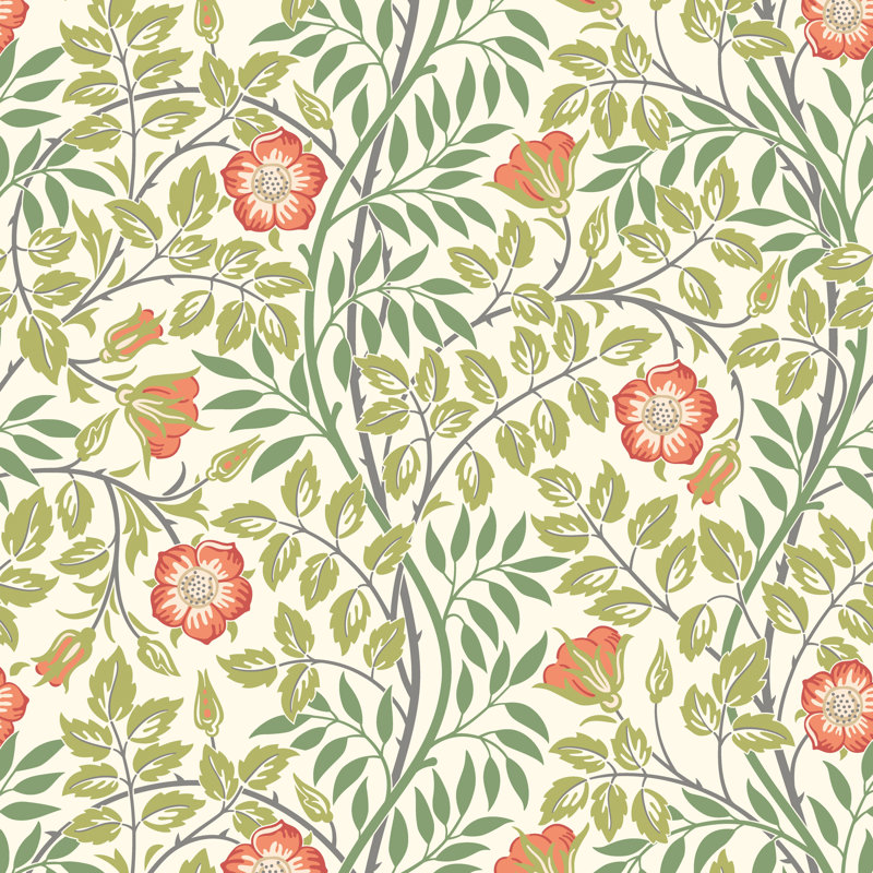 Padstow 10m x 50cm Matte Wallpaper Roll, Coral Pink
