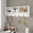 Entryway Wall Mounted Coat Rack With 4 Dual Hooks Living Room Wooden Storage Shelf-1916360811