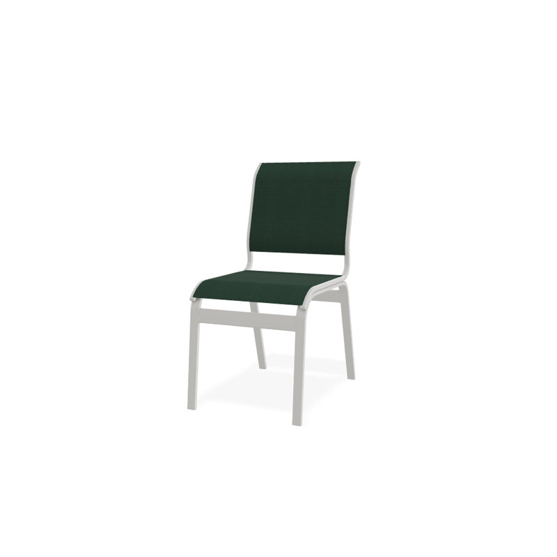 Chaise d'appoint de salle à manger Hiraku, Vert forêt 22D Sunbrella® vert, Neige texturée