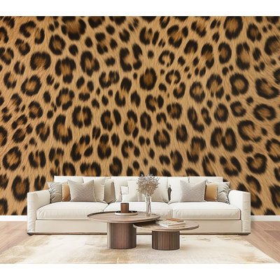 Peel and Stick Wallpaper Leopard Print Bold Spots Natural Textures Wall Murals 69"H x 96"W Removable PVC Wall Paper Self-Adhesive Wall Decor for Bedroom Living Room Home Office