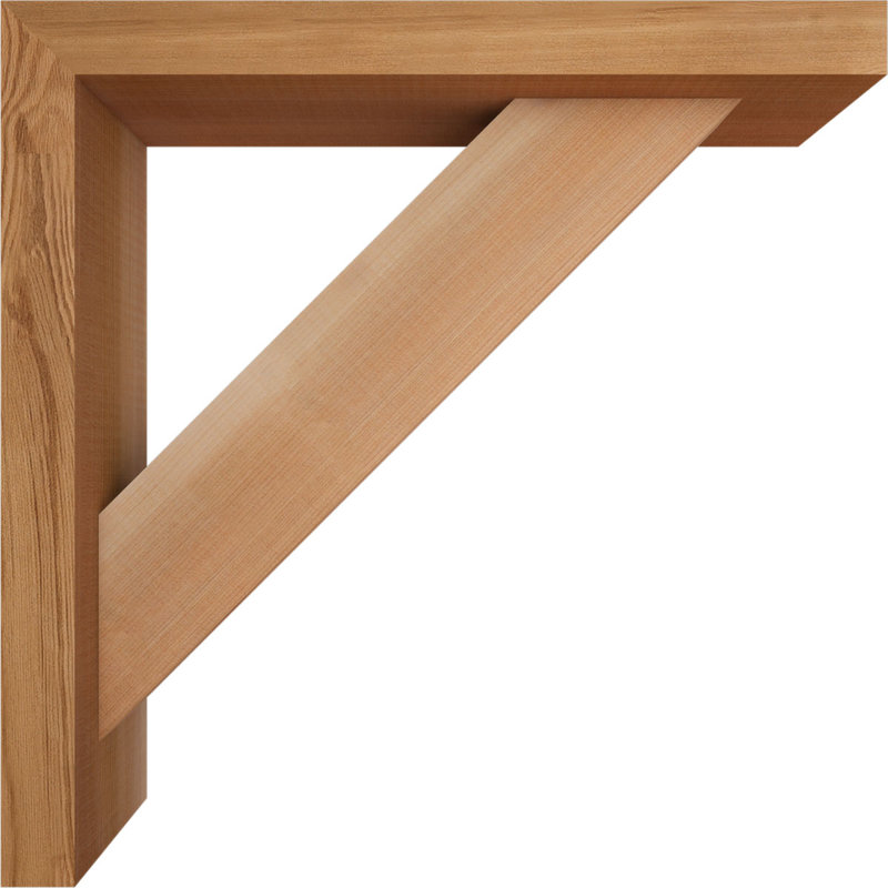 Support de bloc traditionnel avec entretoise décalée, 18 po x 18 po, Cèdre rouge occidental de l 3 1/2 po (lisse)