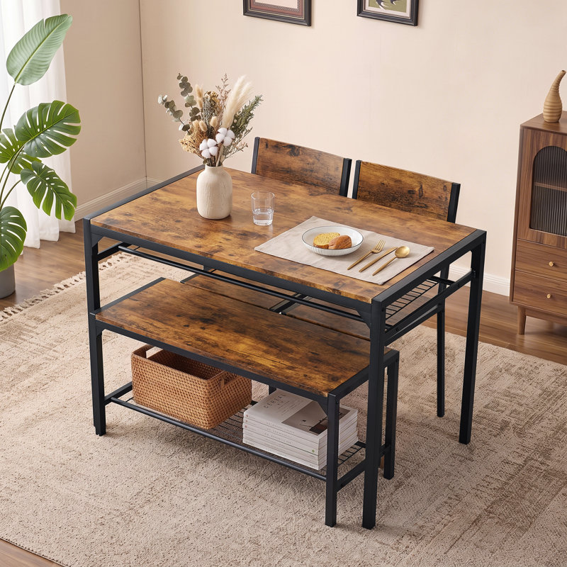 Bryleah 4-Person Four-Leg Dining Set, Brown