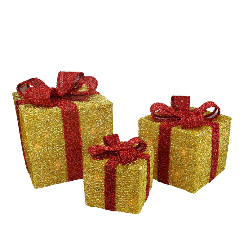 Coffret cadeau doré et rouge
