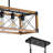 5-Light Farmhouse Chandelier With 4 Adjustable Hanging Ropes, Ferrous Canopy Pendant Light Fixtures, Solid Wood Frame-1273101900