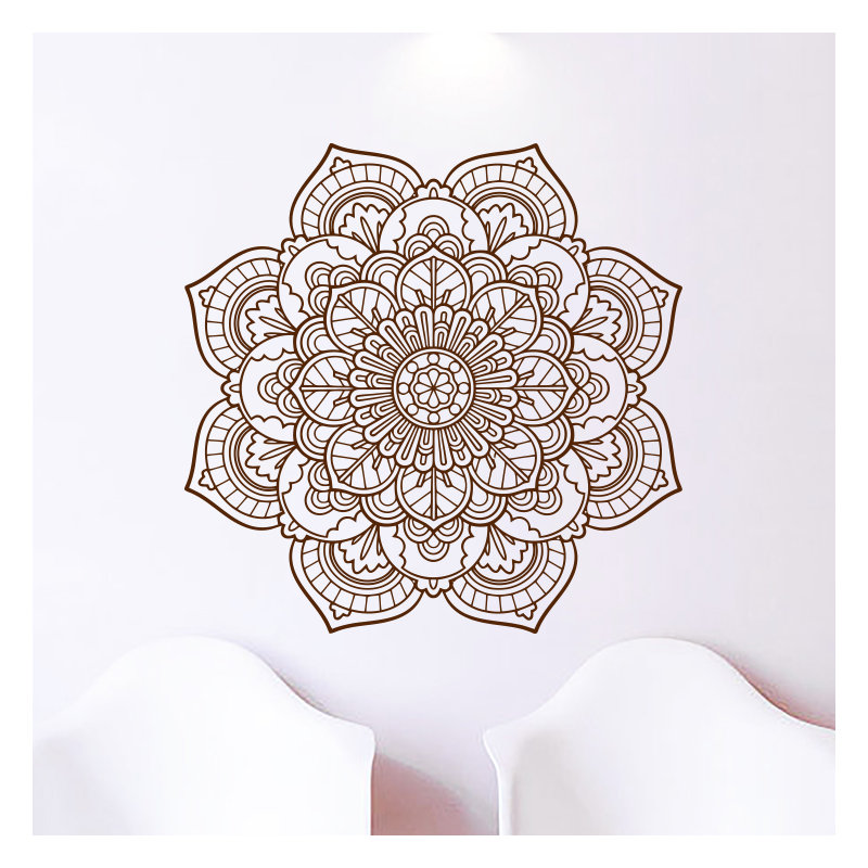 Adhésif décoratif mandala namaste boho yoga autocollants, Brun