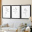 Croquis floral - reproduction encadrée sur mesure de qualité supérieure mate - 3 pièces-1851482083-1851482081
