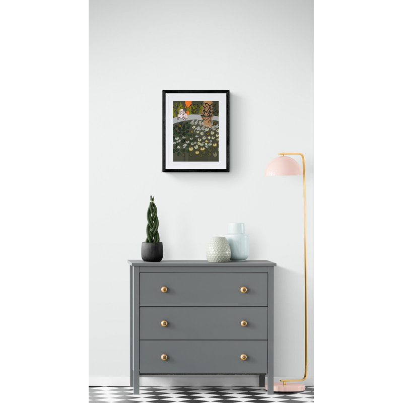 Frog Pond Print by Deborah Blum, Black Framed Paper, 20" H x 16" W
