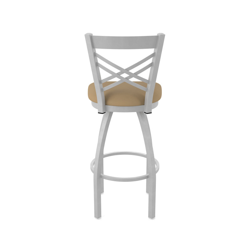820 Catalina Swivel Stool, Anodized Nickel, Vinyl-Canter Sand, Bar Stool (30" Seat Height)
