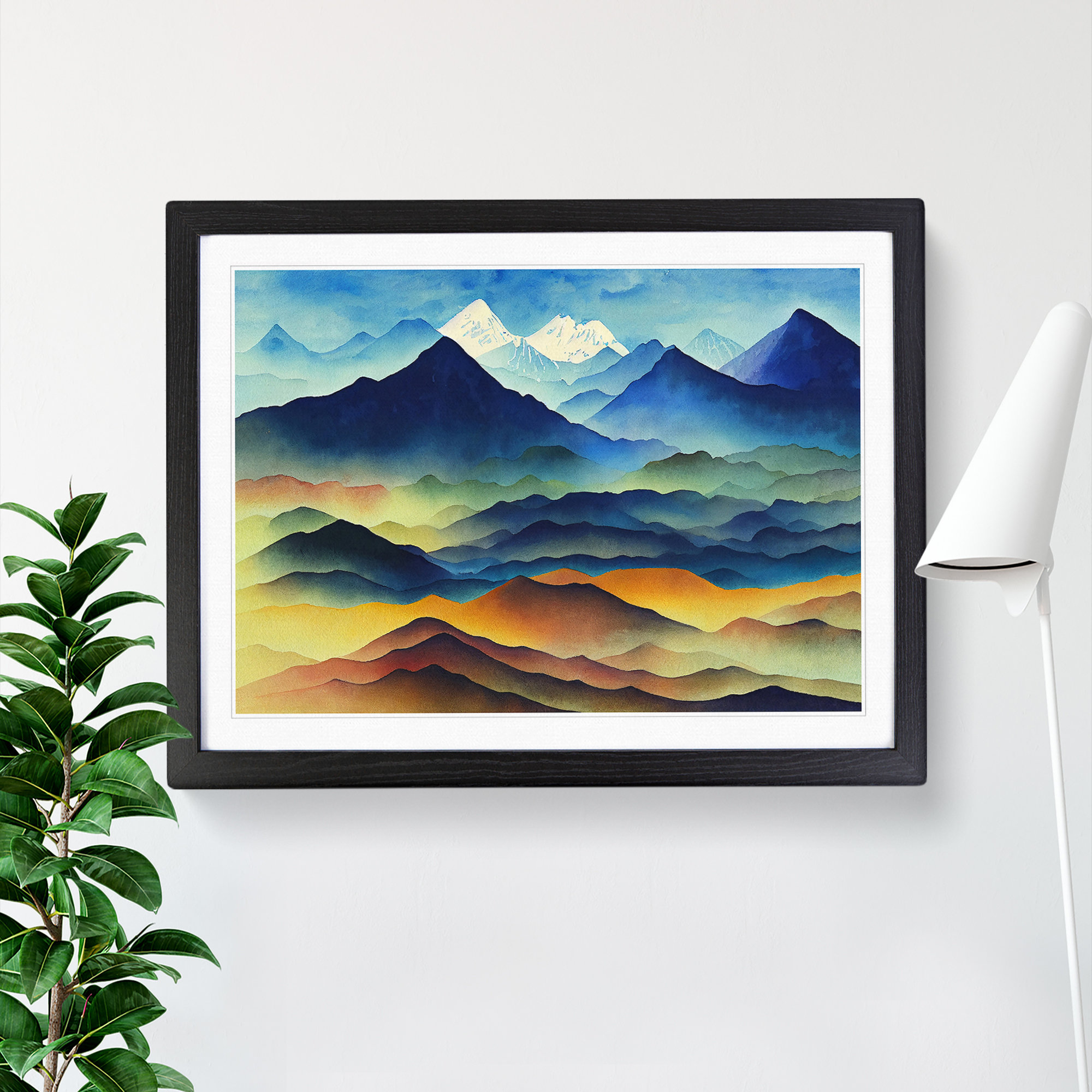 Alpen Home Watercolour Mountain Landscape Vol.4 - Picture Frame ...