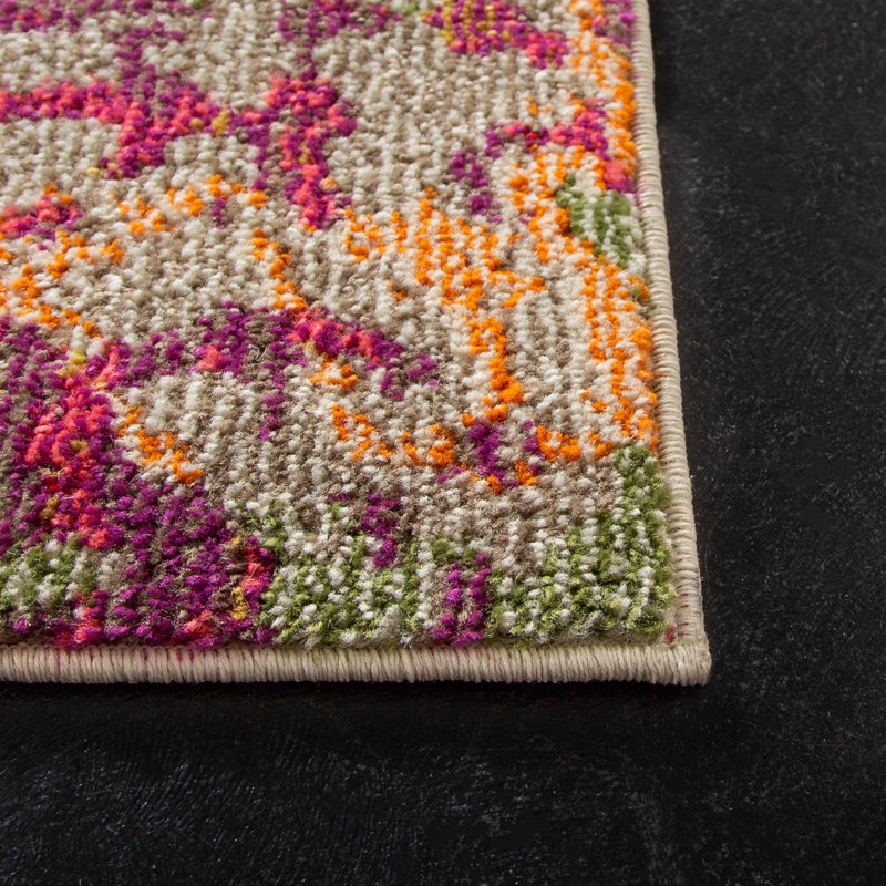 Felty Abstract Ivory/Multi Area Rug, Rectangle 8' x 10'