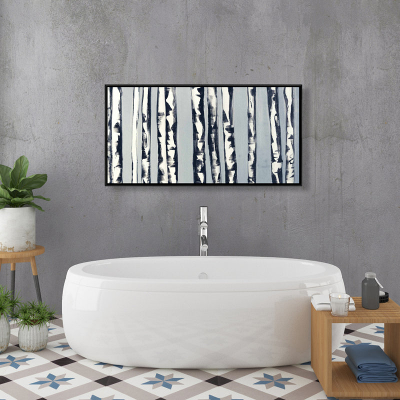 Small birch trees - 24"x48" Framed canvas