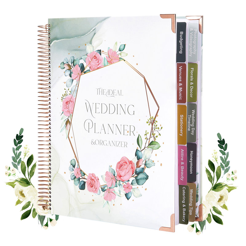 Organisateur de livre de mariage avec autocollants 11,4 x 10 po