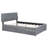 Stripe Headboard Bed With Twin Trundle And Soft Gray Fleece Touch Fabulous Upholstered Platform Size-1847251776