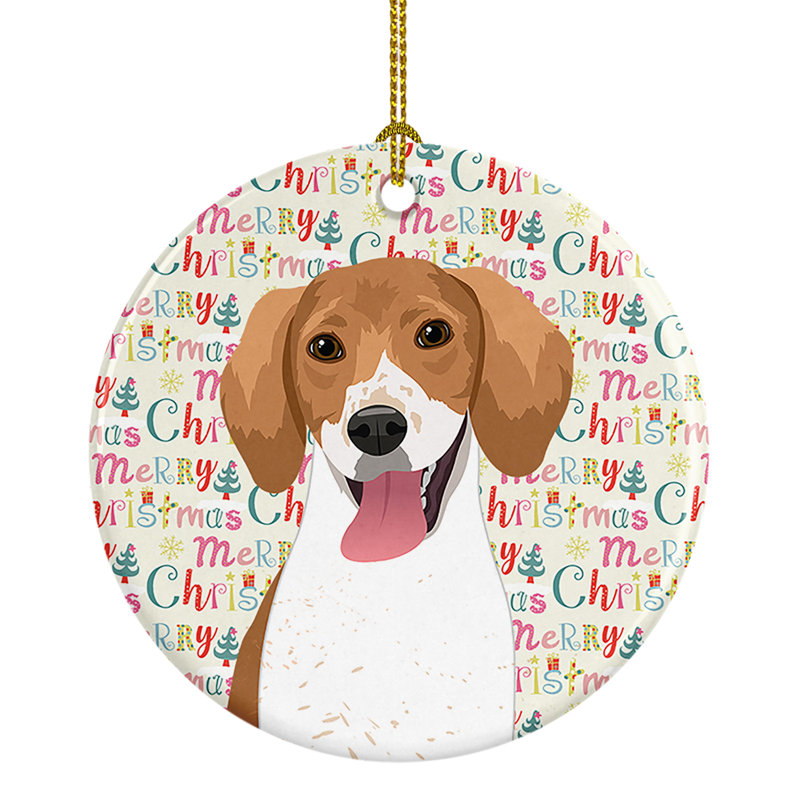 Figurine suspendue rouge et blanc Beagle