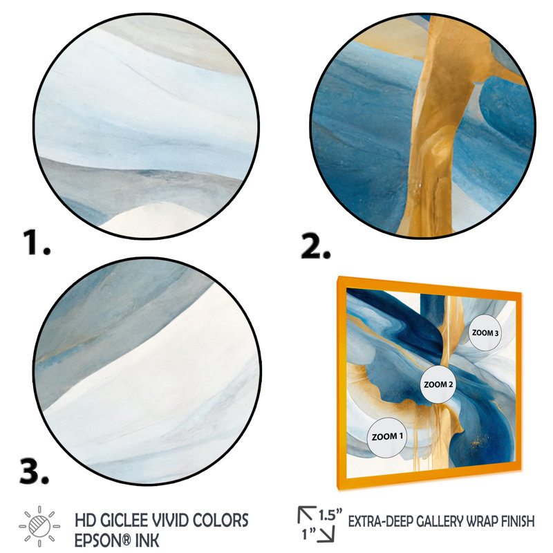 «Bold Expression I», peinture sur toile, Cadre photo doré, H 30 po x l 30 po x P 1 po