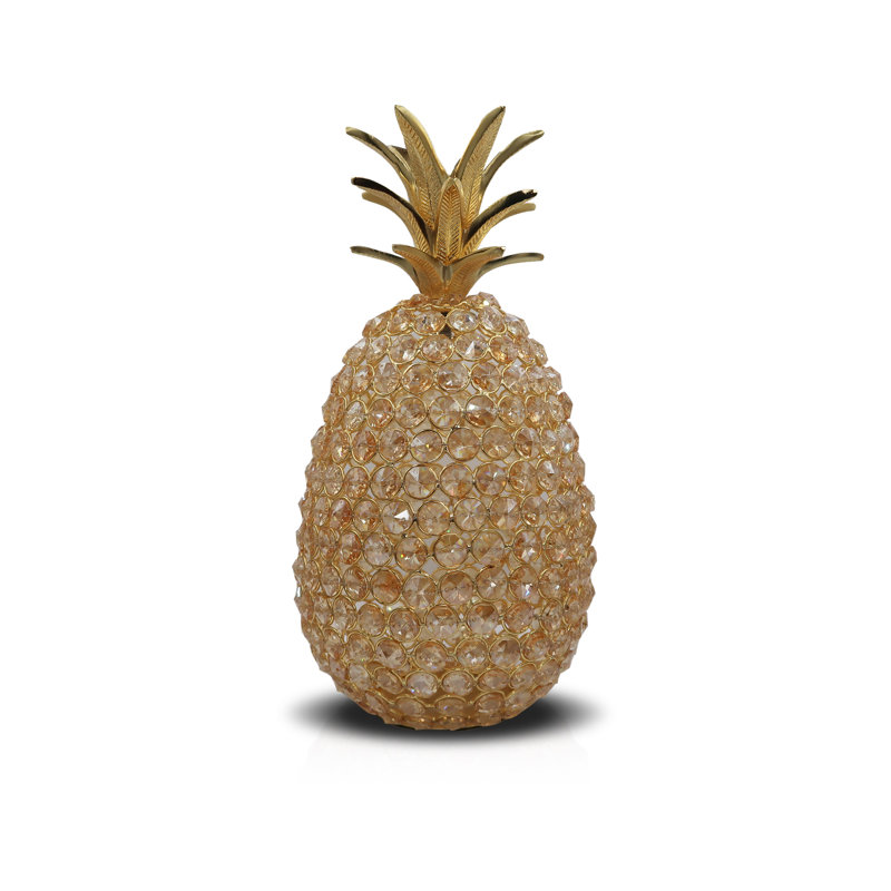 Sculpture Glam Fruit ananas, Doré, H 10 po x l 5,10 po x P 5,10 po