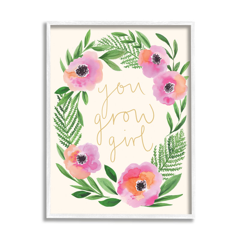You Grow Girl - Impression sur toile, Giclée encadrée blanc bord de mer, H 30 po x l 24 po